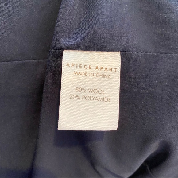 Apiece Apart Wool Trench Coat Navy - Picture 3 of 6